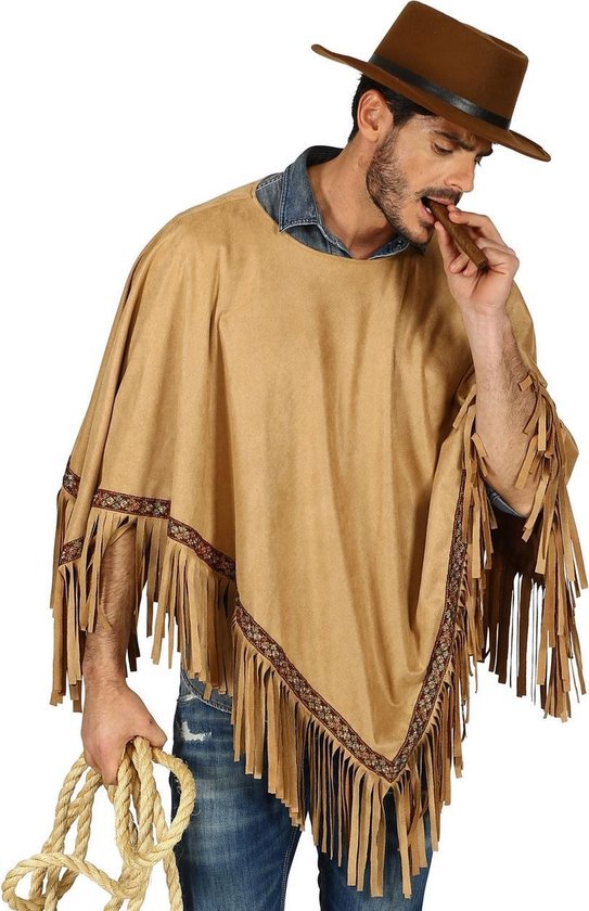 Widmann - Indiaan Kostuum - Luxe Zandbruine Indianen Poncho Lonesome - bruin -... | bol.com