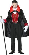 Widmann - Vampier & Dracula Kostuum - Victoriaanse Vampier Victor - Jongen - rood,zwart - Maat 128 - Carnavalskleding - Verkleedkleding