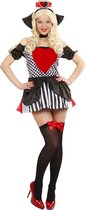 Widmann - Casino Kostuum - Harten Koningin - Vrouw - rood,zwart - Large - Carnavalskleding - Verkleedkleding
