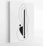 Canvas schilderij - Earth tones organic shape Art design for poster, print, cover, wallpaper, Minimal and natural wall art. Vector illustration. 4 -    – 1834691752 - 80*60 Vertica