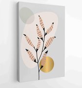 Canvas schilderij - Botanical and gold abstract wall arts vector collection. 1 -    – 1880158291 - 50*40 Vertical