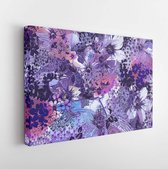 Canvas schilderij - Grunge background seamless floral pattern design for wallpaper and wall tile.  -     1494697136 - 40*30 Horizontal