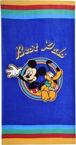 strandlaken Mickey & Pluto junior 70 x 140 cm katoen blauw