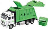 vuilniswagen 18 cm 2-delig groen