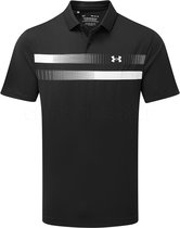 UA Performance Polo Graphic Zwart / Logo Wit maat: L