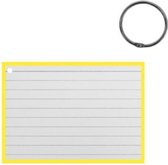 flashcard met clipring A7 papier wit/geel 50 stuks