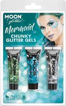 Moon Creations - Moon Glitter Mermaid Chunky Glitter Gels Set Glitter Makeup - Multicolours