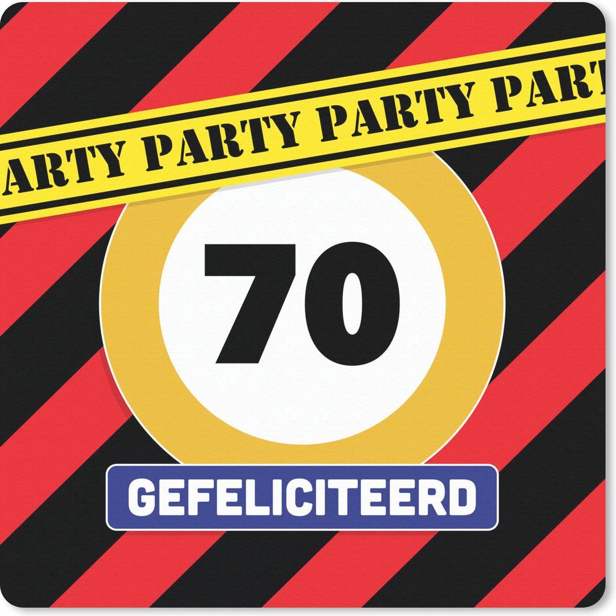 Muismat 20x20 cm - Mousepad Jubileum - 70 Jaar - Verjaardag - Muismatten