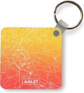 Sleutelhanger - Uitdeelcadeautjes - Stadskaart - Aalst - België - Oranje - Plastic