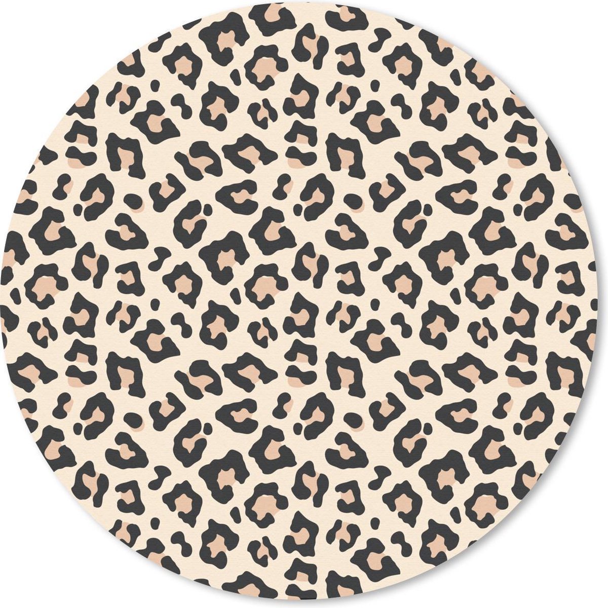 Muismat rond 30x30 cm - Mousepad Dierenprint - Panterprint - Roze - Ronde muismatten