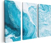 Artaza Canvas Schilderij Drieluik Abstracte Kunst van een Oceaan - 120x80 - Foto Op Canvas - Canvas Print