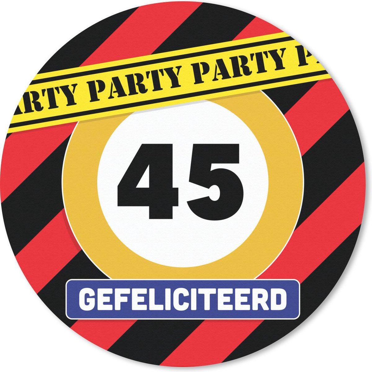 Muismat rond 40x40 cm - Mousepad Verjaardag - 45 Jaar - Feest - Ronde muismatten