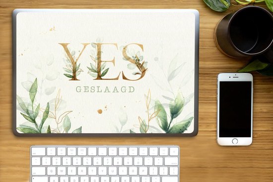 Autocollant pour ordinateur portable - 15,6 pouces - ' Yes, passé' - Proverbes - Citations - 36x27,5 cm - Autocollants pour ordinateur portable - Peau pour ordinateur portable - Couverture