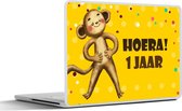 Laptop sticker - 17.3 inch - Verjaardagsfeest - 1 jaar - Knuffeldier - 40x30cm - Laptopstickers - Laptop skin - Cover