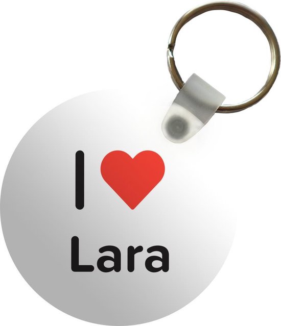 Sleutelhanger I Love Lara Meisje Plastic Rond Uitdeelcadeautjes 