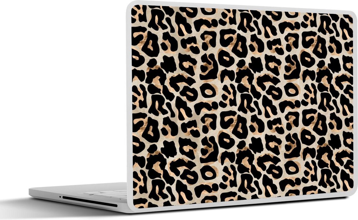 Laptop sticker - 10.1 inch - Dierenprint - Panter - Zwart - Luxe - 25x18cm - Laptopstickers - Laptop skin - Cover