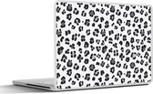 Laptop sticker - 15.6 inch - Dierenprint - Panter - Zwart - Grijs - 36x27,5cm - Laptopstickers - Laptop skin - Cover
