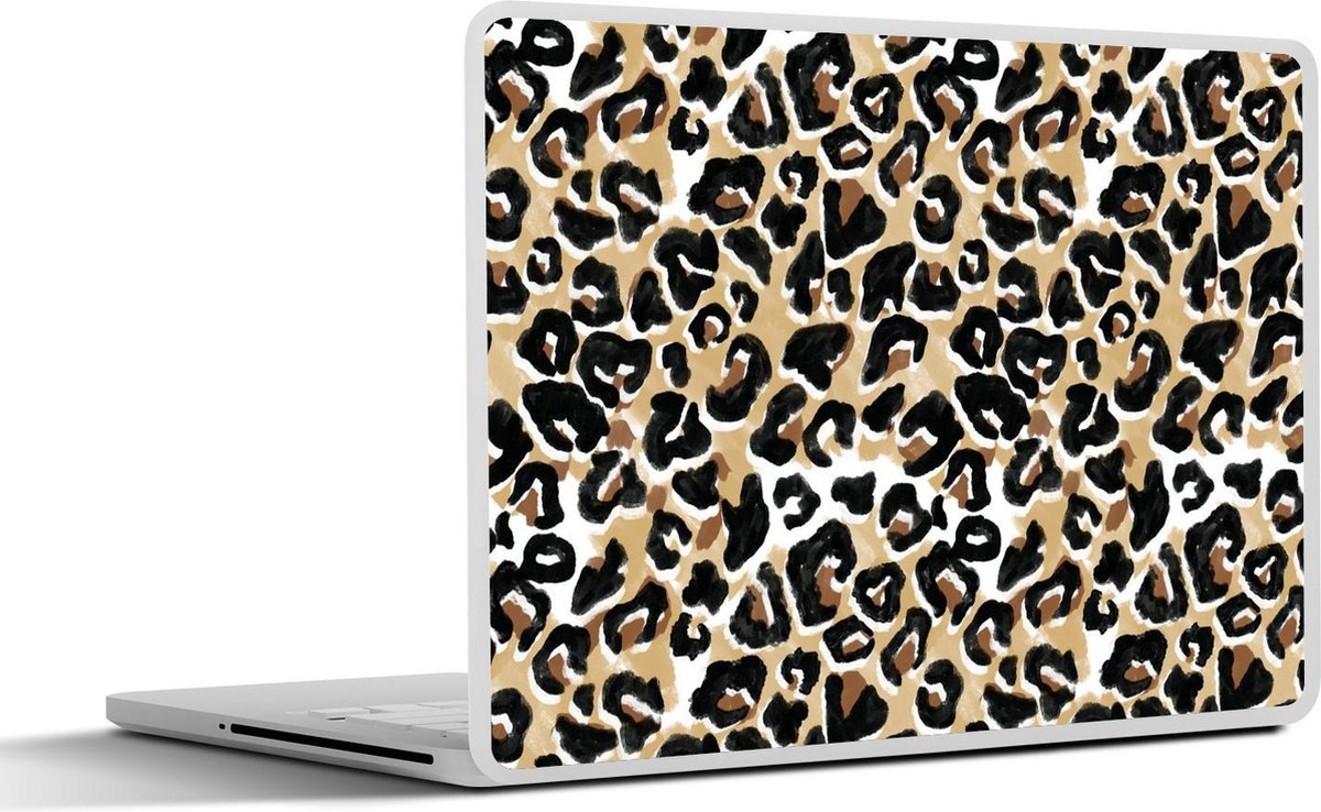Laptop sticker - 12.3 inch - Panterprint - Waterverf - Bruin - 30x22cm - Laptopstickers - Laptop skin - Cover
