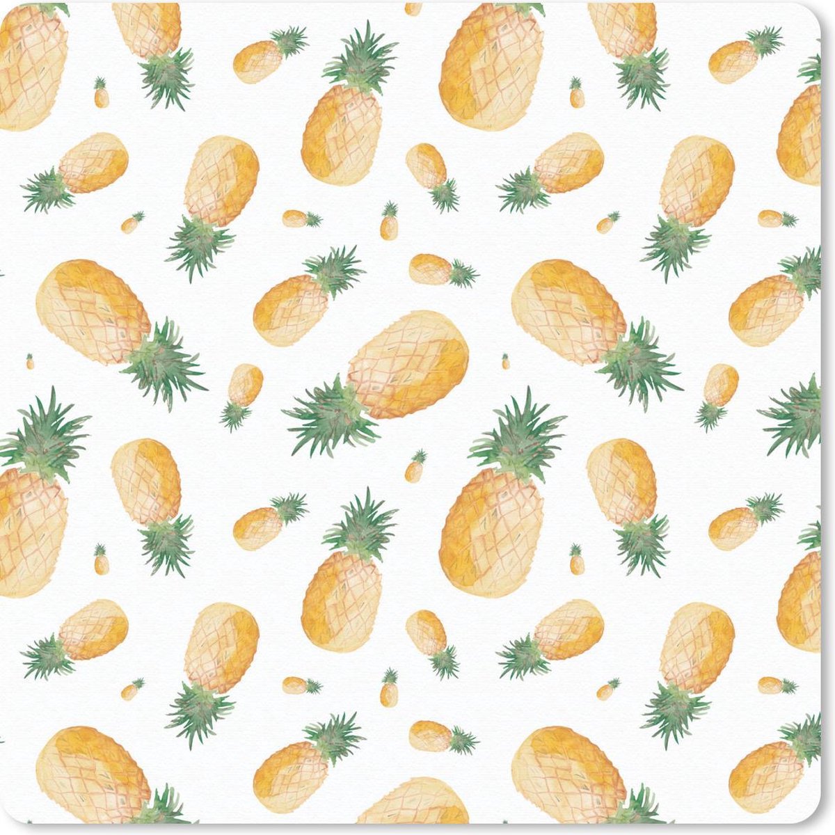 Muismat 30x30 cm - Mousepad Ananas - Fruit - Design - Muismatten