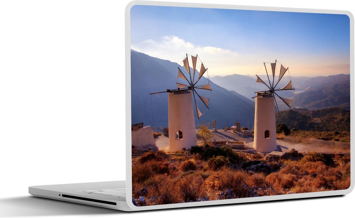 Laptop sticker - 15.6 inch - Windmolen - Kreta - Griekenland - 36x27,5cm - Laptopstickers - Laptop skin - Cover