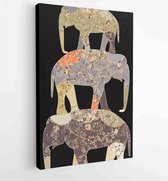 Canvas schilderij - Elephant painted by hand is suitable for your projects! -  Productnummer 387134437 - 80*60 Vertical