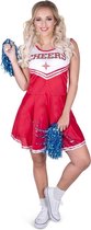 Karnival Costumes Sexy Cheerleader Jurkje Carnavalskleding Dames Carnaval - Polyester - Rood - Maat XS - 2-Delig Jurk/Pom Poms