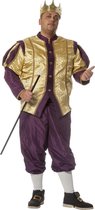 Wilbers & Wilbers - Koning Prins & Adel Kostuum - Smaakvol Barok Koning - Man - paars,goud - Maat 52 - Carnavalskleding - Verkleedkleding