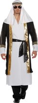 Wilbers - 1001 Nacht & Arabisch & Midden-Oosten Kostuum - Wit Zwart Sjeik El Plofman Herenkostuum Kostuum - zwart,wit / beige - XXXL - Carnavalskleding - Verkleedkleding