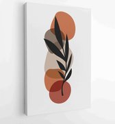 Canvas schilderij - Foliage line art drawing with abstract shape. Abstract Eucalyptus and Art design for print, cover, wallpaper, Minimal and natural wall art. 2 -    – 1823785496