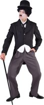 Magic By Freddy's - Charlie Chaplin Kostuum - Film Komiek Stomme Film Charlie - Man - zwart,grijs - Medium - Carnavalskleding - Verkleedkleding