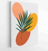Canvas schilderij - Foliage line art drawing with abstract shape. Abstract Plant Art design for print, cover, wallpaper, Minimal and natural wall art. 1 -    – 1820081984 - 40-30 V