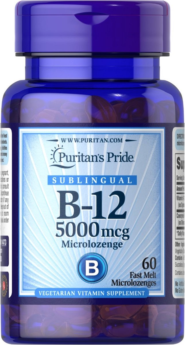 Puritan's pride Vitamin B-12 5000 mcg Sublingual - 60 tabletten