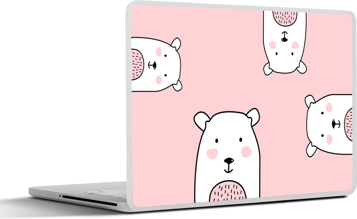 Afbeelding van product SleevesAndCases  Laptop sticker - 12.3 inch - Beer - Roze - Pastel - Kinderen