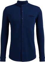 WE Fashion Heren fijngebreid overhemd met pied-de-poule dessin