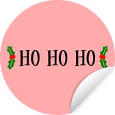 Citation de Noël Ho ho ho avec un fond rose Sticker mural cercle mural - ⌀ 120 cm - peinture ronde - cercle papier peint - cercle mural - cercle vivant - autocollant & découpe ronde