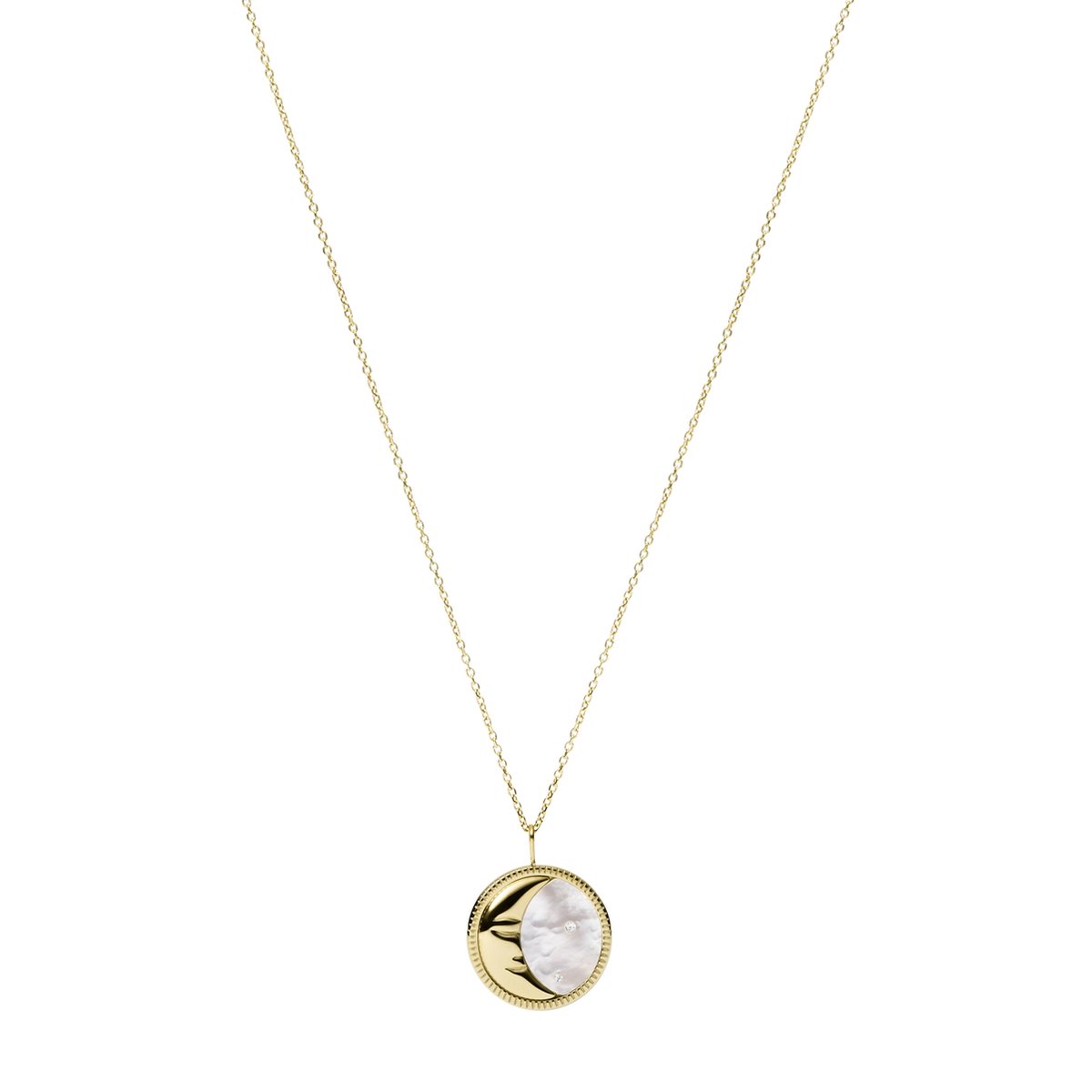 Fossil Vintage Motifs Damesketting Staal - Goudkleurig