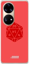 6F hoesje - geschikt voor Huawei P50 Pro -  Transparant TPU Case - D20 - Red #ffffff