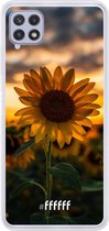 6F hoesje - geschikt voor Samsung Galaxy A22 4G -  Transparant TPU Case - Sunset Sunflower #ffffff