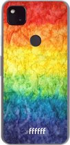 6F hoesje - geschikt voor Google Pixel 4a 5G -  Transparant TPU Case - Rainbow Veins #ffffff