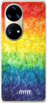 6F hoesje - geschikt voor Huawei P50 Pro -  Transparant TPU Case - Rainbow Veins #ffffff