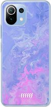 6F hoesje - geschikt voor Xiaomi Mi 11 Lite -  Transparant TPU Case - Purple and Pink Water #ffffff