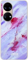 6F hoesje - geschikt voor Huawei P50 -  Transparant TPU Case - Abstract Pinks #ffffff