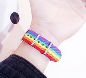 GoedeDoelen.Shop | Nylon Belt Bracelet Rainbow - Love is Love LGBTQ | Armband | Polsmaat t/m 25 cm | LGBTQ | Pride | Statement Armband | Love Is Love | Pride Sieraad | LGBTQ Sieraa