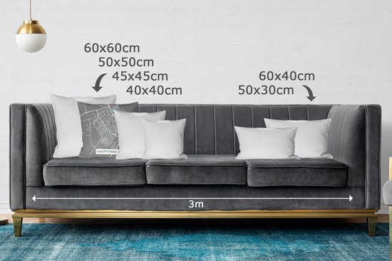 Coussins décoratifs - Oreillers Coussins décoratifs - Carte - Swifterbant - Grijs - Blauw - Plan de la ville