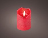 Lumineo LED kaars vlam effect rood 9cm Warm wit