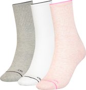 Calvin Klein Sock Athleisure (3-pack) - dames sokken - roze melange combi - Maat: One size