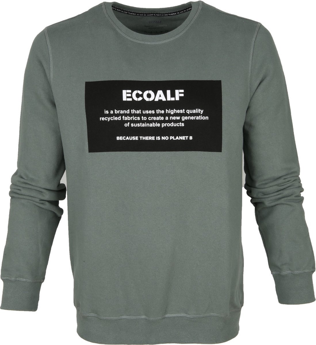 Ecoalf - Sweater Khaki Groen - Maat L - Regular-fit