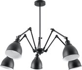 Trend24 Kroonluchter stark schaduw 5  - Woonkamer Lamp - Hallamp - Keukenlamp - E27 - Zwart