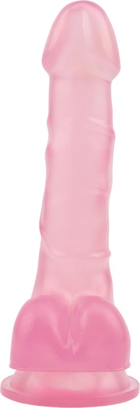 Dildo met zuignap 19,5 cm x 3 cm - roze