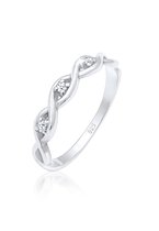 Elli PREMIUM Dames Ring damesknoop infinity met diamant (0.045 ct.) in 925 sterling zilver